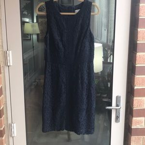 Trina Turk navy blue lace cocktail dress. Size 10